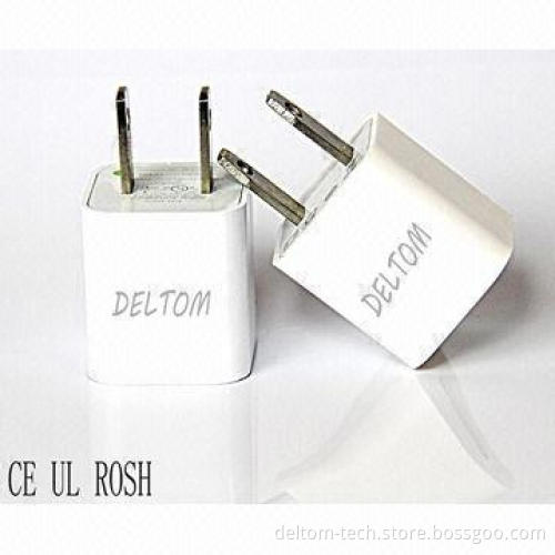 Standard 5V/1A output USB mobile phone charger for iPhone and other smartphones